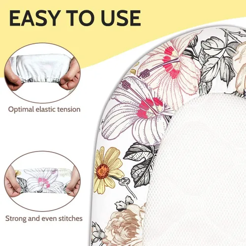 Miniatura 5 de Sábana de moisés, algodón jersey para bebé, niño/niña, sábanas bajeras flexibles para la mayoría de colchones de moisés Boho floral