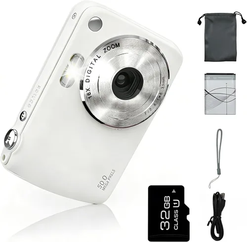 Miniatura 8 de Cámara digital, cámaras para niños para 50MP FHD 1080P, cámara digital de apuntar y disparar con zoom 16X antivibración, cámaras pequeñas compactas