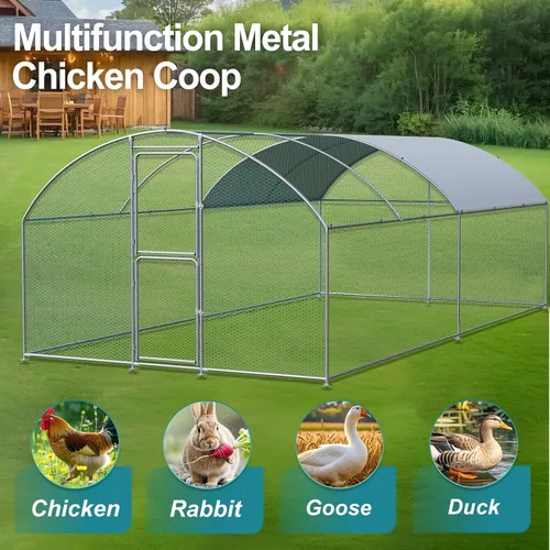 Miniatura 2 de Airynee Gallinero grande, gallineros para 20 pollos, corridos de pollo para patio con agua y cubierta resistente a los rayos UV, techo de cúpula