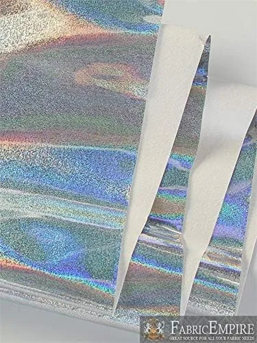 Miniatura 3 de Fabric Empire Tela brillante con holograma de vinilo plateado brillante, 54 pulgadas de ancho, vendido por The Yard