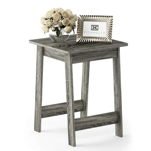 Miniatura 27 de Furinno DISEÑO SIMPLE - Mesa auxiliar de 2 niveles, mesita de noche, mesita con estantes abiertos, mesita de cama, para sala de estar, dormitorio