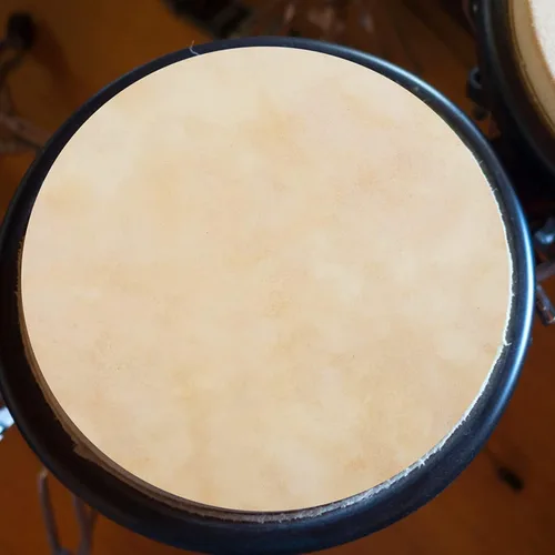 Miniatura 5 de Annafi® Piel de cabra Djembe cabeza 2 piezas de repuesto de tambor de piel de cabra de 11.8 in/11.8 pulgadas, piezas de repuesto para tambores