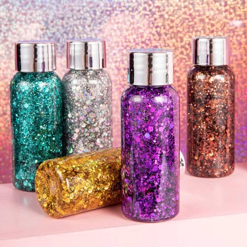 Miniatura 8 de Brillantina gruesa líquida con lentejuelas de sirena, para sombra de ojos, gel corporal, festival, cosmético para cara, uñas, maquillaje, de larga