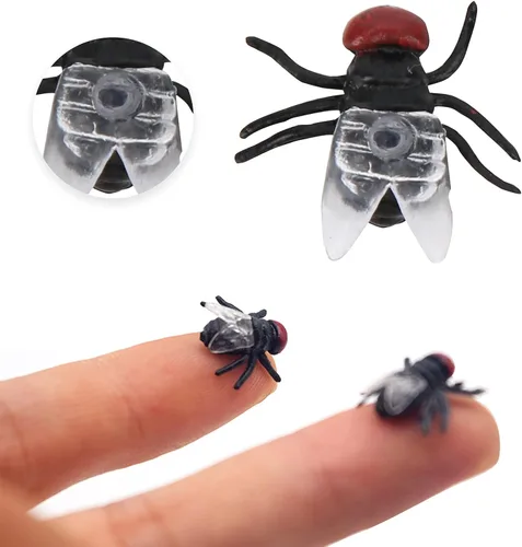 Miniatura 6 de Zerodis Juguete de simulación 20pcs de plástico modelo de broma de juguete de broma juguete simulación mosca para niños y mascotas (#1)