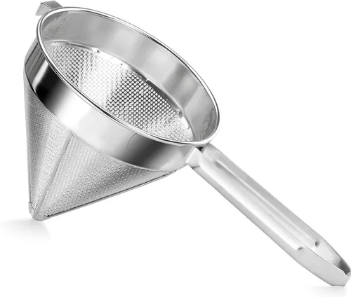 Miniatura 8 de Soro Essentials - Colador de tapa de acero inoxidable de 8 pulgadas de malla fina - Colador en forma de cono Colador de alimentos, colador de jugo