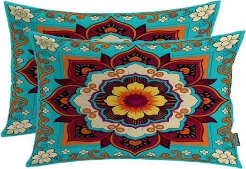 Miniatura 85 de Shrahala Funda de almohada decorativa de castillo oscuro de Halloween, casa con murciélagos de bruja, esqueleto, funda de almohada cuadrada mezclada