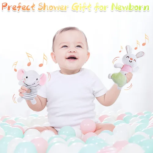 Miniatura 7 de Sonajeros para bebés de 0 a 6 meses: sonajeros suaves para recién nacidos, sonajero de peluche para bebés, regalo de ducha para niños pequeños