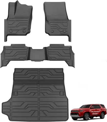 Miniatura 24 de KARPAL Alfombrillas de piso aptas para Toyota Tacoma 2005-2015 Doble Cabina (cobertura del espacio de los pies), revestimientos de piso de TPE