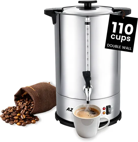 Miniatura 10 de Commercial Coffee Maker 40-Cup Large Coffee Urn with Percolator Coffee Pot Electric 6L Stainless Steel Fast Brew Hot Water Dispenser for Tea