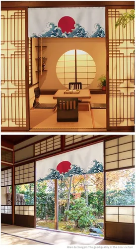 Miniatura 3 de Konsilsa Cortina japonesa Noren, letrero de restaurante japonés de sushi, decoración de puerta, cortina para restaurante, sushi, decoración del G