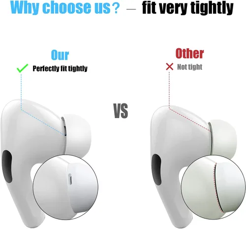 Miniatura 5 de [3 pares] Puntas de repuesto para los oídos para Airpods Pro y Airpods Pro de 2ª generación con orificio de reducción de ruido, puntas de silicona