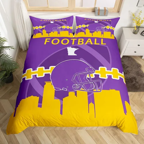 Miniatura 19 de Erosebridal Funda de edredón de fútbol tamaño individual, juego de ropa de cama de fútbol para niños, niños y niñas, funda de edredón con 1 funda