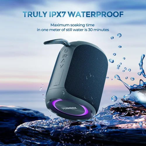 Miniatura 3 de YEAHBOX Altavoz Bluetooth portátil, Bluetooth 5.3 40W estéreo inalámbrico con graves profundos, luces RGB, IPX7 impermeable, batería de larga