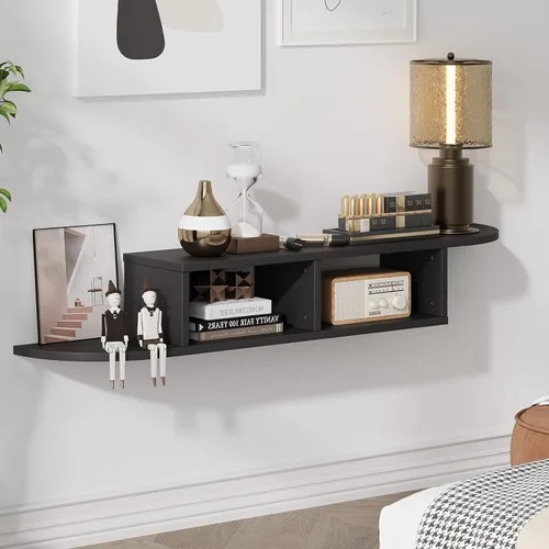 Miniatura 4 de 4 EVER WINNER Soporte de TV flotante con almacenamiento, estantes flotantes de 55" para pared, centro de entretenimiento flotante estante de pared