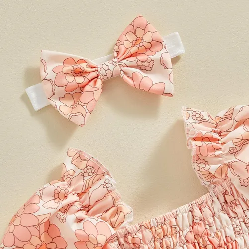 Miniatura 43 de Mameluco de verano para niña, sin mangas, vintage, con burbujas, vestido de mameluco lindo y diadema