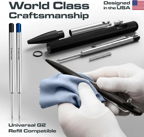 Miniatura 4 de BASTION® Bolígrafo de acción de perno delgado de lujo, bolígrafo EDC de aluminio ligero con punta fina, bolígrafo profesional para la escuela