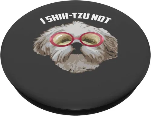 Miniatura 3 de I Shih-Tzu - Regalo artístico, diseño de perros con corazones y texto en inglés "I Shih-Tzu Not Art-Cool Adorable", Negro