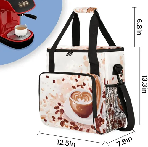 Miniatura 2 de Bolsa de viaje para cafetera Keurig K-Mini/K-Mini Plus con aislamiento impermeable con bolsillos para K-Cup portátil de una sola porción