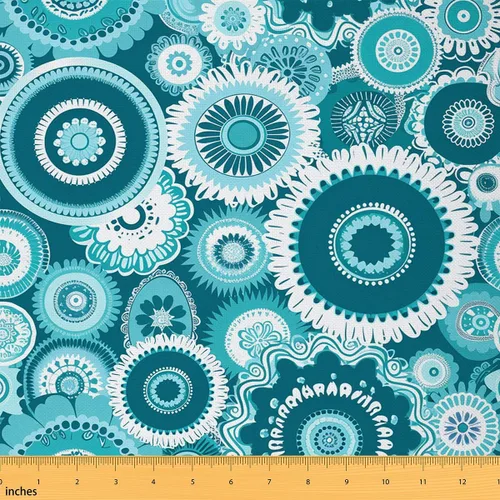 Miniatura 33 de Feelyou Tela de Olas del Océano por el Patio, Tela de Tapicería Japonesa Hokusai Olas para Sillas, Estilo Oriental Tradicional Náutico Marino