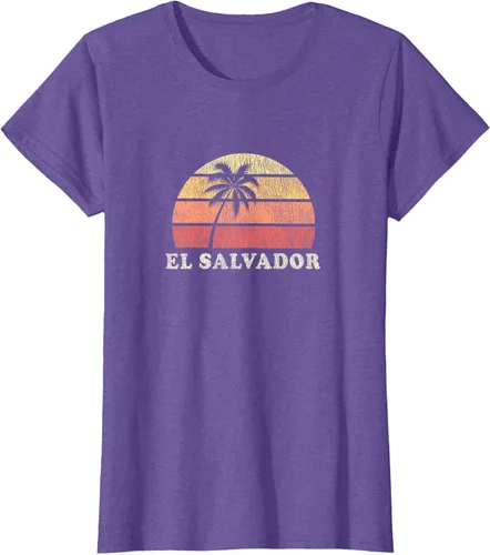 Miniatura 25 de El Salvador Vintage 70s Retro Throwback Design Camiseta, Azul