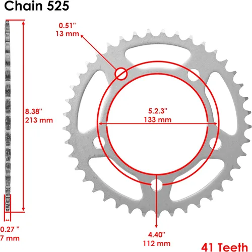 Miniatura 4 de Caltric Kit de cadena de transmisión roja y piñón compatible con Honda Vt750C Shadow Ace 750 1998-2003