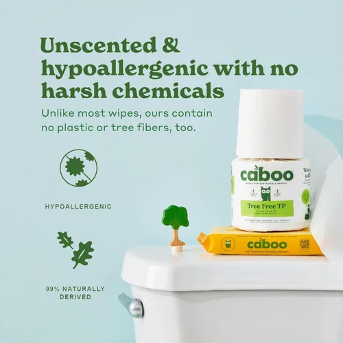 Miniatura 4 de Caboo Toallitas desechables sin árboles, certificadas desechables, seguras para sépticas, biodegradables, sin químicos, sin perfume para adultos