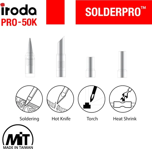 Miniatura 6 de IRODA SolderPro Kit de soldador de butano original 50K 4 en 1 inalámbrico 30-70 W grado profesional 18s herramienta de calor multifunción