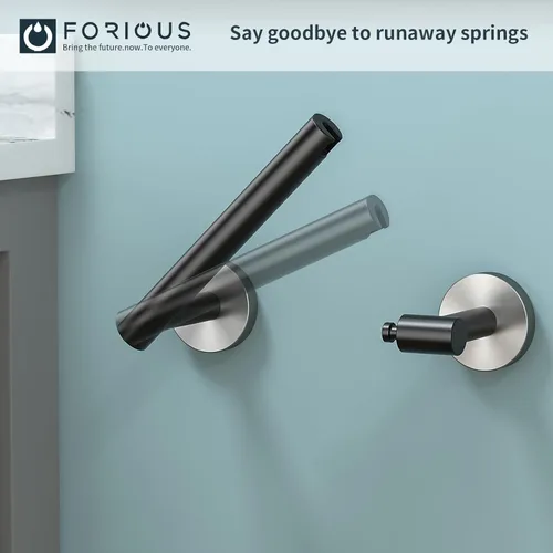 Miniatura 14 de FORIOUS Soporte de pared para papel higiénico, soporte de rollo de papel higiénico de doble poste giratorio de acero inoxidable para baño, Blanco