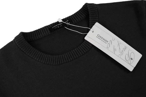 Miniatura 5 de COOFANDY Suéter de cuello redondo para hombre, ajuste delgado, ligero, suéter de punto para uso casual o elegante