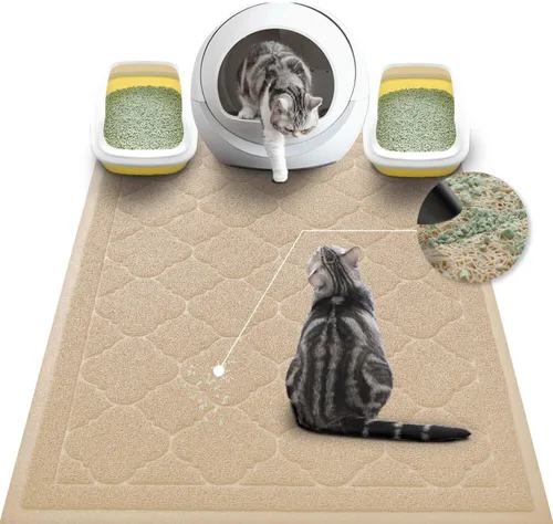 Miniatura 21 de WePet Tapete para caja de arena para gatos, almohadilla de PVC de alta calidad, alfombra de captura duradera, sin ftalatos, resistente a la orina