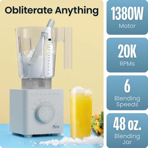 Miniatura 3 de Chefman Obliterator - Licuadora de encimera de 48 onzas para batidos, motor de 1380 W para triturar hielo, nueces y frutas congeladas con cuchilla