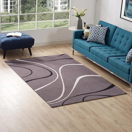 Miniatura 8 de Modway Therese - Alfombra abstracta de 5 x 8 pulgadas, diseño contemporáneo en marfil y carbón