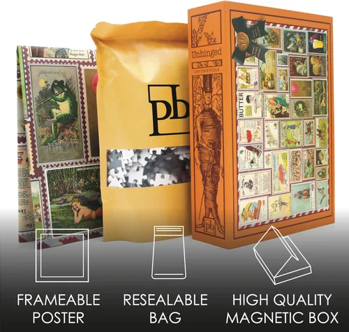 Miniatura 2 de Western Wild Rompecabezas (sellos desquiciados) - Rompecabezas de 1000 piezas - No AI Art Ever - Rompecabezas divertidos para adultos - Anuncios