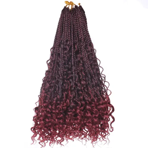 Miniatura 63 de Beverlee Goddess Box - Trenzas de ganchillo de 8 pulgadas, 8 paquetes de trenzas de ganchillo bohemias, extremos rizados, pelo sintético rizado