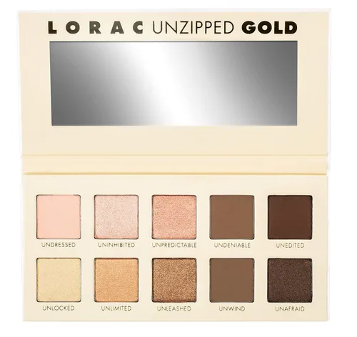 LORAC Paleta de sombras de ojos sin cremallera, acabado mate y purpurina Dorado