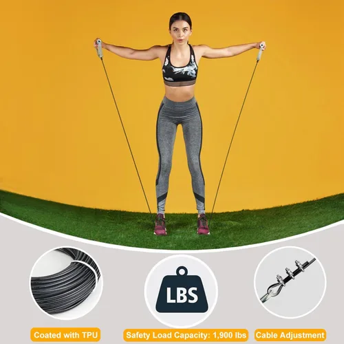 Miniatura 3 de Cable de polea de fitness de 32.8 pies/98.4 pies, cable de acero para gimnasio en casa, reemplazo de cable de gimnasio para máquina de cable