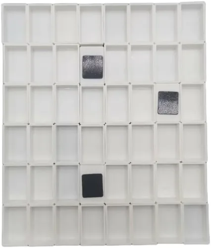 Miniatura 6 de Paleta de lata vacía de acuarela vacía caja de pintura de metal que contiene 20 piezas de plástico completo sartenes con rayas magnéticas en la Rosa