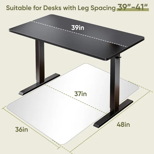 Miniatura 7 de Tapete para silla de oficina para alfombra y madera dura, mejorado de 36 x 48 pulgadas, tapete de vidrio templado de doble uso para silla