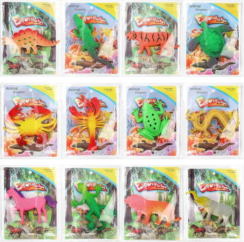 Outus Juego de 8 criaturas de animales en crecimiento expandibles gigantes 3D para cultivo de huevos de Pascua, relleno de cesta de huevos de