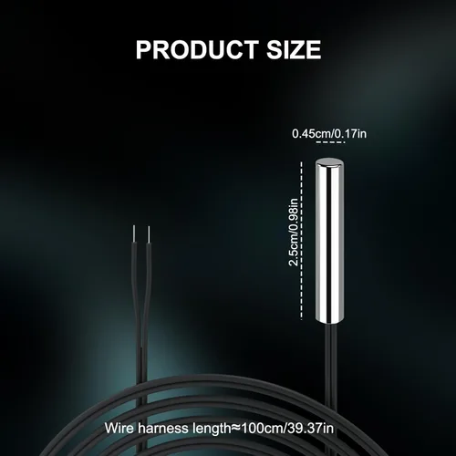 Miniatura 4 de DROK 10K Sonda de Sensor de Temperatura 5 piezas, 1 Metro Sonda de Temperatura NTC de Acero Inoxidable Impermeable para Varios Dispensadores