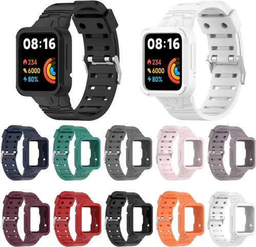 Senter Correa de repuesto de goma para reloj Redmi 2 lite/MI Watch Lite 2/MI Watch Lite/Redmi 2/Redmi Smart Watch, funda protectora resistente con