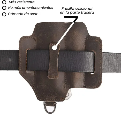Miniatura 3 de Topstache Funda multiherramienta de cuero, organizador de cinturón EDC para el trabajo y uso diario, funda Leatherman, organizador de bolsillo EDC
