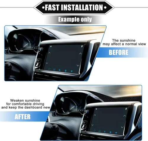 Miniatura 7 de Alfombrilla protectora para salpicadero de automóvil compatible con Subaru Impreza 2017-2020, protector de poliéster negro para consola central
