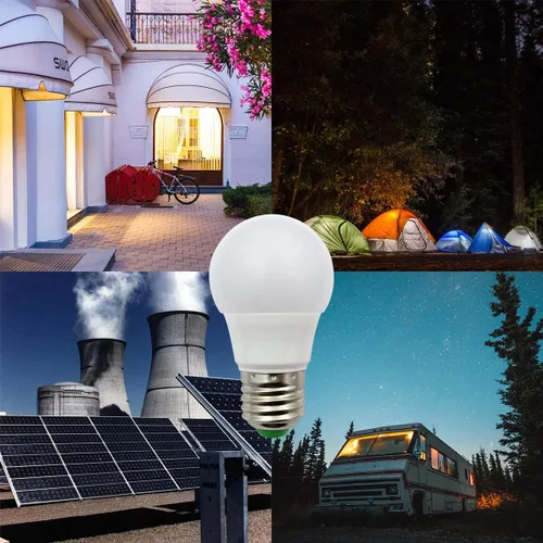 Miniatura 4 de Bombillas LED E26 de bajo voltaje de 12 V, 5 W, A19, bombilla estándar Edison con base de tornillo equivalente a 50 W, lámpara halógena blanca