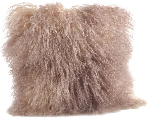 Miniatura 16 de Saro Lifestyle Almohada de piel de cordero mongol rellena de poliéster Gris