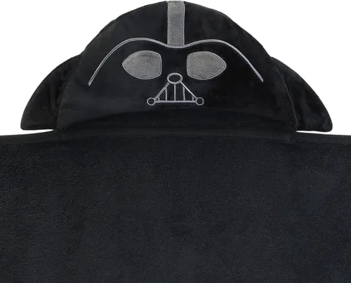 Miniatura 3 de Lambs & Ivy Star Wars Darth Vader Toalla de baño con capucha de algodón de lujo negro