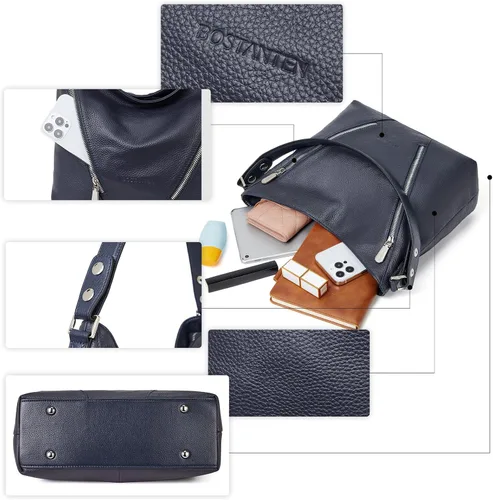 Miniatura 3 de BOSTANTEN Bolso de cuero para mujer, diseño de bolsos de hombro, Hobo