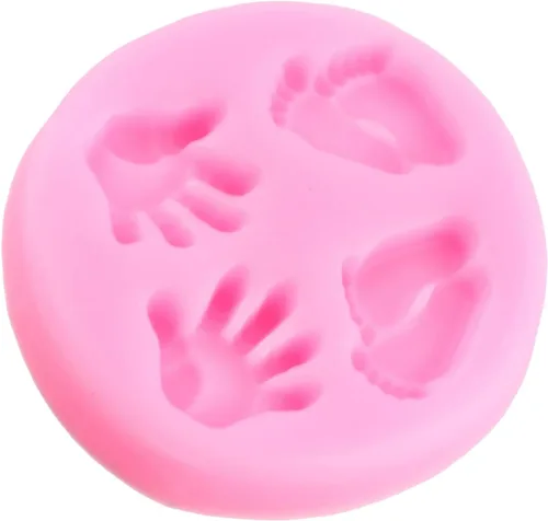 Miniatura 8 de Moldes de silicona para bebé, molde de fondant para pies de bebé, moldes de silicona de mano para baby shower, decoración de pasteles, decoración