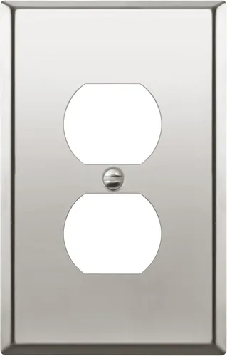 Miniatura 15 de ENERLITES Placa de pared de metal dúplex para receptáculos, cubierta de salida de acero inoxidable, resistente a la corrosión, tamaño de 1 banda