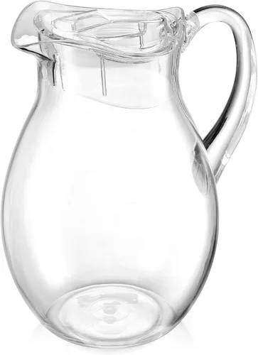 Miniatura 8 de Jarra acrílica (72 onzas), plástico transparente, jarra de agua con tapa, inastillable, jarra transparente sin BPA, ideal para sangría, limonada